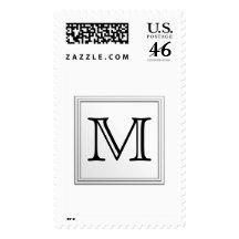 Printed Custom Monogram. Black and White. Stamp