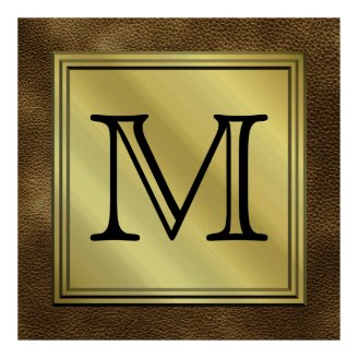 Printed Custom Monogram Image. Brown.