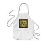 Printed Custom Monogram Image. Brown. Apron