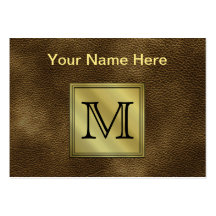 Printed Custom Monogram Image. Brown. Business Cards