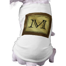 Printed Custom Monogram Image. Brown. Doggie T Shirt