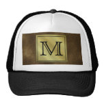 Printed Custom Monogram Image. Brown. Hats