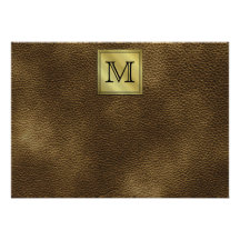 Printed Custom Monogram Image. Brown. Personalized Announcements