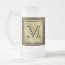 Printed Custom Monogram Image. Brown. Mugs