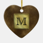 Printed Custom Monogram Image. Brown. Ornament