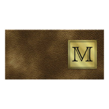 Printed Custom Monogram Image. Brown. Picture Card