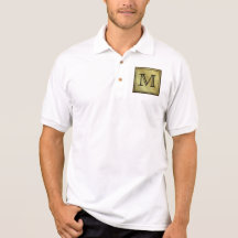 Printed Custom Monogram Image. Brown. Polo