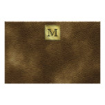 Printed Custom Monogram Image. Brown. Stationery Design