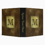 Printed Custom Monogram Image. Brown. Vinyl Binder