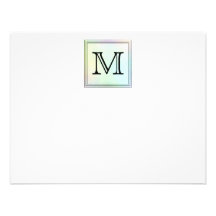 Printed Custom Monogram Image. Pretty, multicolor. Custom Invite