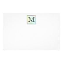 Printed Custom Monogram Image. Pretty, multicolor. Stationery
