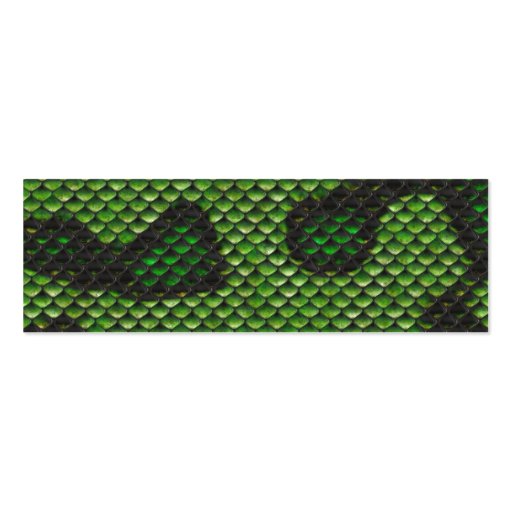 Printed Fake Green Snake Skin Camo Style Design Business Card Templates (front side)