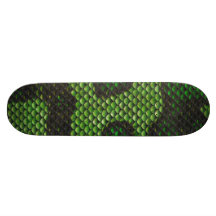 Printed Fake Green Snake Skin Camo Style Design Skateboard Deck