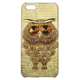 Printed Gold & Amber Owl Jewel iPhone 5C Cover