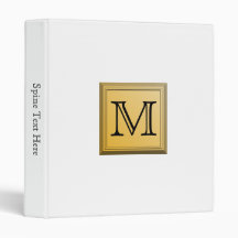 Printed image of a custom monogram design. 3 ring binders
