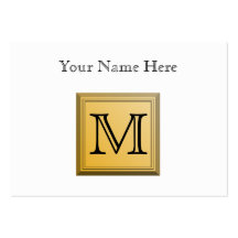 Printed image of a custom monogram design. business card template