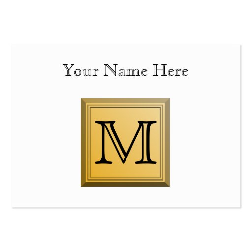 Printed image of a custom monogram design. business card template (front side)