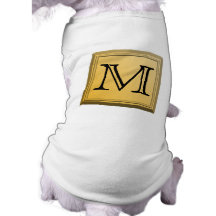 Printed image of a custom monogram design. doggie tee