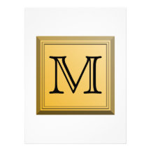 Printed image of a custom monogram design. invitations