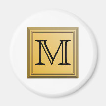 Printed image of a custom monogram design. magnet