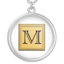 Printed image of a custom monogram design. necklace