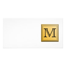 Printed image of a custom monogram design. photo greeting card