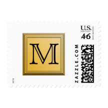 Printed image of a custom monogram design. stamp