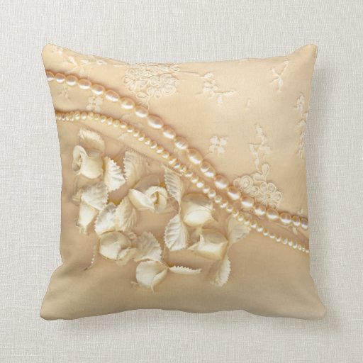 Printed Lace Pearls Decorative Throw Pillow Zazzle