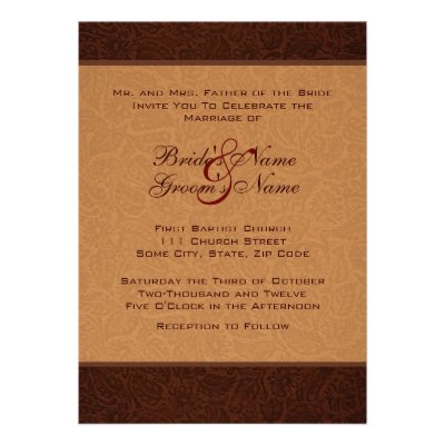 Printed Leather Wedding Invitation