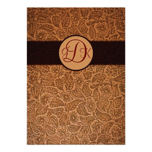 Printed Leather Wedding Invitation