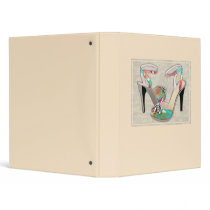 Printed Leather with Rhinestones 3 Ring Binders