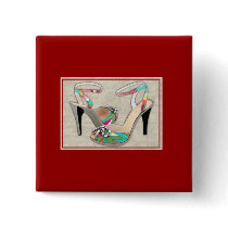 Printed Leather with Rhinestones Pins