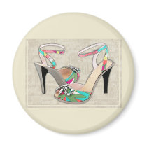 Printed Leather with Rhinestones Fridge Magnet