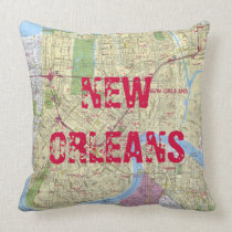 Printed: New Orleans Map pillows