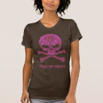 Printed Pink Rhinestone Skull & Crossbones Shirts Printed Pink Rhinestone Skull & Crossbones Shirts