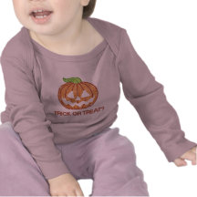 Printed Rhinestone Pumpkin Trick or Treat Tshirt