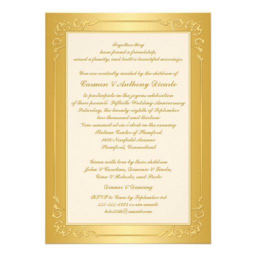 PRINTED RIBBON 50th Anniversary Invite