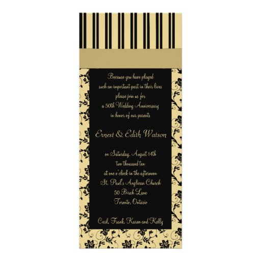 PRINTED RIBBON 50th Wedding Anniversary Invite