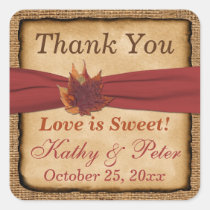 PRINTED RIBBON Autumn Leaves 1.5" Wedding Sticker stickers