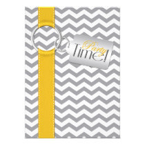 PRINTED RIBBON Gold Gray White 21st Birthday Party invitations