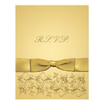 PRINTED RIBBON Gold RSVP Card