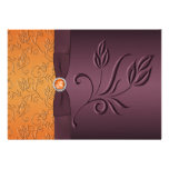PRINTED RIBBON Purple, Tangerine Wedding Invite