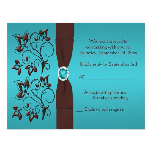 PRINTED RIBBON Turquoise, Brown Reply Card II