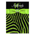 PRINTED RIBBON Zebra 16th Birthday Invitation