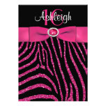 PRINTED RIBBON Zebra 16th Birthday Invitation