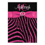PRINTED RIBBON Zebra 16th Birthday Invitation