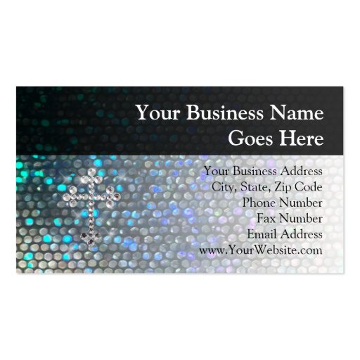 Printed Silver Bling Cross Business Card Templates