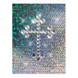 Printed Silver Bling Cross postcards