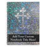 Printed Silver Bling Cross Spiral Notebook