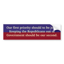 PRIORITIES BUMPER STICKERS